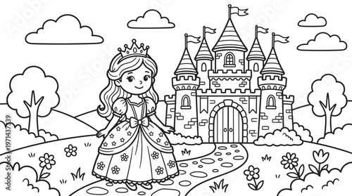 Little girl wearing a princess dress.