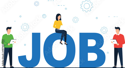 Professional Character Climbing Ladder Towards Job Opportunity with Spyglass Concept for Career Growth and RecruitmentProfessional Character Climbing Ladder Towards Job Opportunity with Spyglass Conce