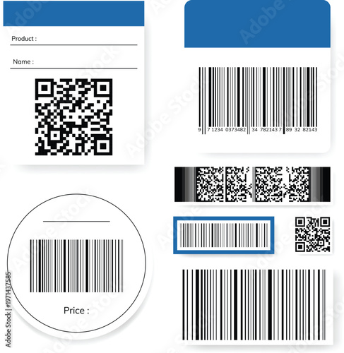 Barcode & QR Code Labels Set