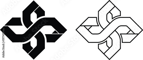 Geometric Knot Design Vector