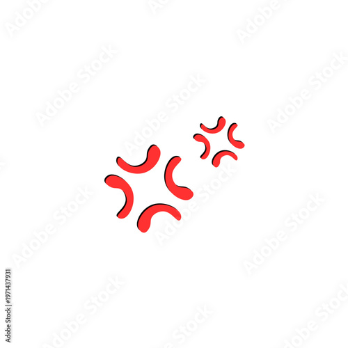 Abstract red Japanese-style anger symbol (cross-popping vein) vector. A common manga and anime trope used to denote frustration, rage, or being "steamed up."