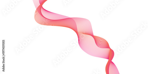 Pink and red smoke swirls elegantly on a white background like a silk satin ribbon decoration for a Valentine gift or Christmas celebration