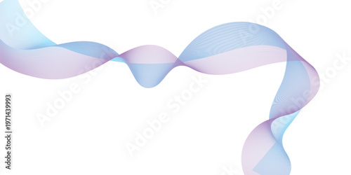 Vector illustration of pink and blue ribbons featuring a wave pattern with curved lines and motion shapes for a creative business backdrop design