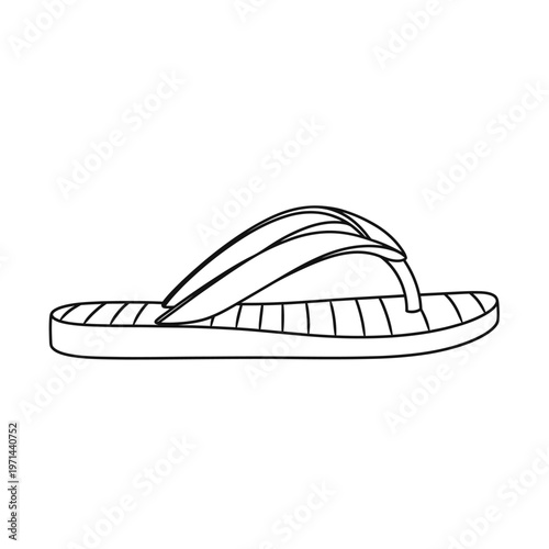 A Silhouette Of A Single Flip Flop With Thick Straps And A Textured Sole