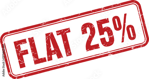 Title flat 25 off red stamp illustration description a red