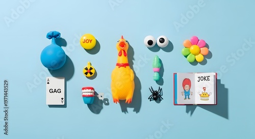 Organized objects expressing humor.