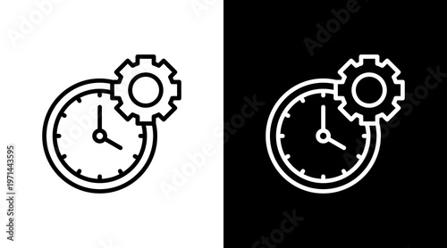 Time Allocation White Icon Set Design