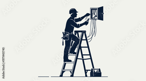 Man working on electrical panel.