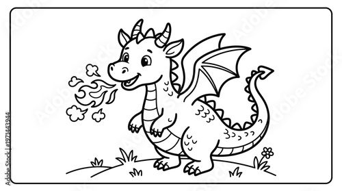 Smiling Dragon with Fire Breath.