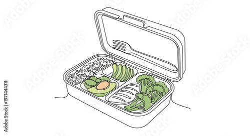 Healthy food in a lunch box.