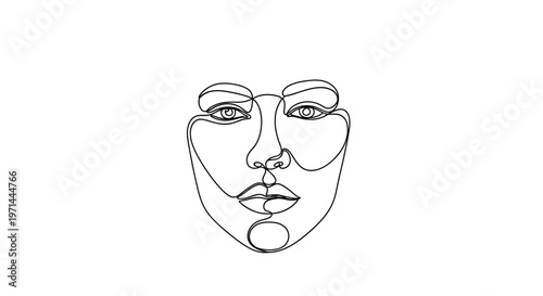 Simple line drawing of a face.