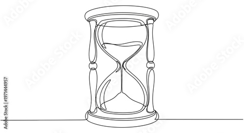 Hourglass timer with sand flowing.