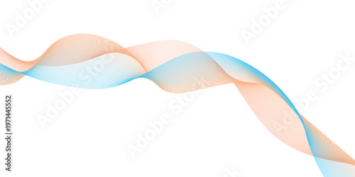 Abstract blue and pink wave vector illustration featuring colorful curved lines and light smoke patterns for a modern business wallpaper backdrop design