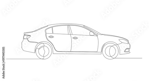 Side View of a Sedan Car.