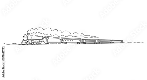 Vintage Steam Train Locomotive Engine.