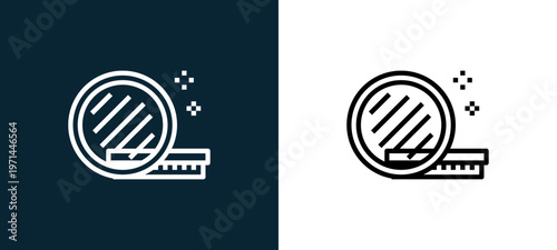 Two-color optical outline icon pair in black and white, editable stroke vector illustration for web, mobile apps, UI design, branding, and print from photo