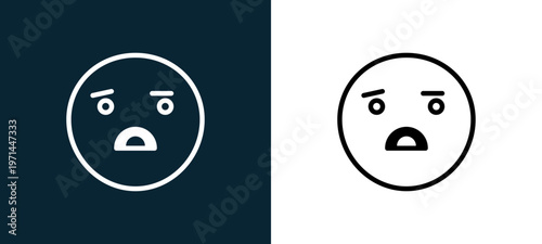 Two-color confused outline icon pair in black and white, editable stroke vector illustration for web, mobile apps, UI design, branding, and print from classics