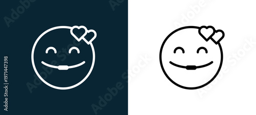 Two-color in love outline icon pair in black and white, editable stroke vector illustration for web, mobile apps, UI design, branding, and print from classics