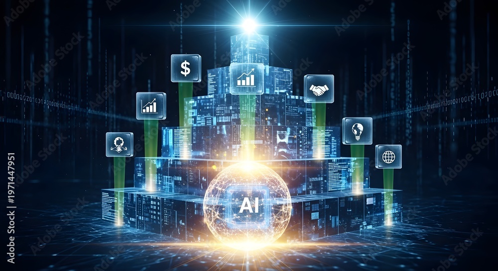 Obraz premium Artificial Intelligence Technology Data Analysis.