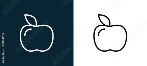 Two-color outline icon pair in black and white, editable stroke vector illustration for web, mobile apps, UI design, branding, and print from seasons