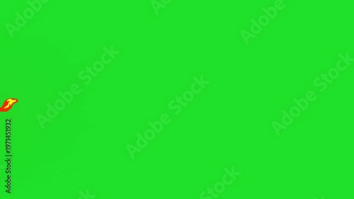 Fire rush flame effect in green screen - 2d animated 4K.