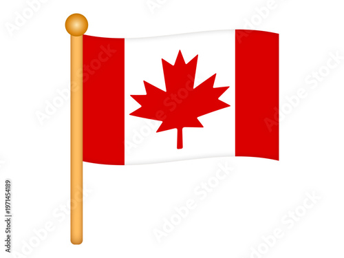 なびくカナダの国旗のイラスト素材2