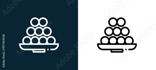 Two-color food outline icon pair in black and white, editable stroke vector illustration for web, mobile apps, UI design, branding, and print from diwali