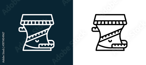 Two-color measure outline icon pair in black and white, editable stroke vector illustration for web, mobile apps, UI design, branding, and print from diet and nutrition