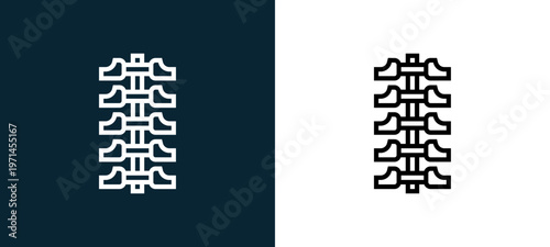 Two-color spine outline icon pair in black and white, editable stroke vector illustration for web, mobile apps, UI design, branding, and print from human organs