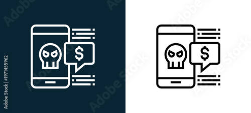 Two-color crime outline icon pair in black and white, editable stroke vector illustration for web, mobile apps, UI design, branding, and print from CORRUPTION ELEMENTS