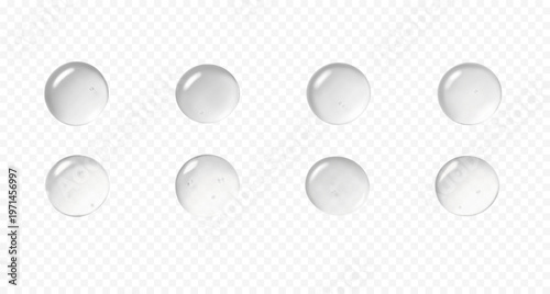 Realistic gel serum drops. Clear droplets of cosmetic liquid for skincare product design