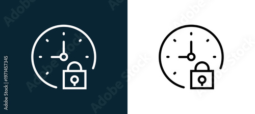 Two-color outline icon pair in black and white, editable stroke vector illustration for web, mobile apps, UI design, branding, and print from interaction set