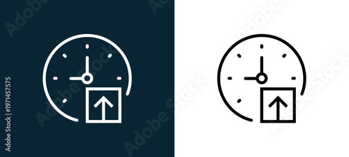 Two-color outline icon pair in black and white, editable stroke vector illustration for web, mobile apps, UI design, branding, and print from interaction set