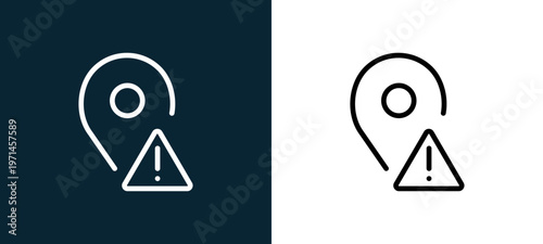 Two-color placeholder outline icon pair in black and white, editable stroke vector illustration for web, mobile apps, UI design, branding, and print from interaction set