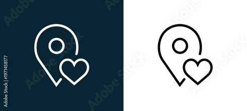 Two-color placeholder outline icon pair in black and white, editable stroke vector illustration for web, mobile apps, UI design, branding, and print from interaction set