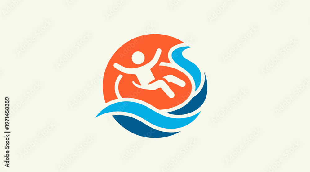 Obraz premium Abstract Logo Representing Water Recreation and Fun