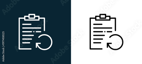 Two-color notepad outline icon pair in black and white, editable stroke vector illustration for web, mobile apps, UI design, branding, and print from interaction set