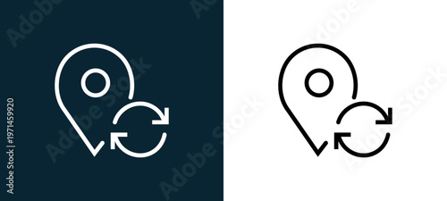 Two-color placeholder outline icon pair in black and white, editable stroke vector illustration for web, mobile apps, UI design, branding, and print from interaction set