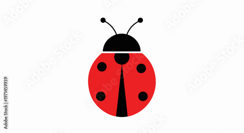 Ladybug, red ladybug, black spots, insect icon, vector ladybug