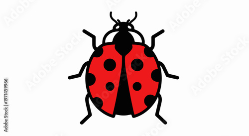 Ladybug, red and black spots, insect icon, vector illustration, bug symbol