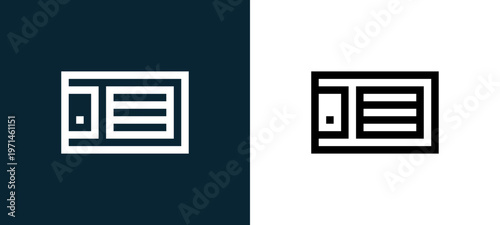 Two-color vent outline icon pair in black and white, editable stroke vector illustration for web, mobile apps, UI design, branding, and print from home automation