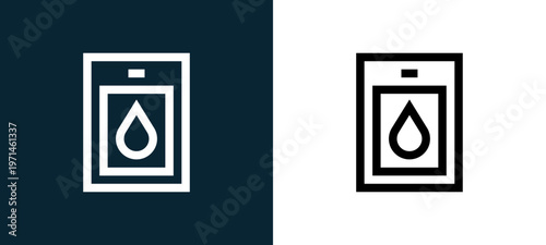 Two-color humidity outline icon pair in black and white, editable stroke vector illustration for web, mobile apps, UI design, branding, and print from home automation