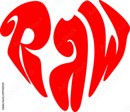 RAW vector illustration Heart shape