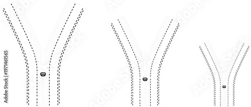 Zippers, zipper illustrations, clothing fasteners, vector icons