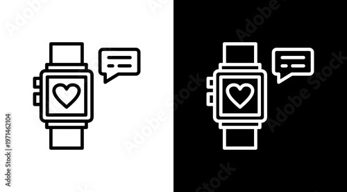 Smart Watch White Icon Set Design