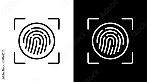 Biometric Scanner White Icon Set Design