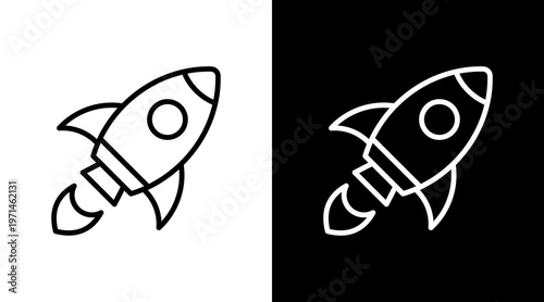 Rocket White Icon Set Design