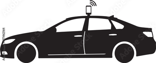 Black taxi cab silhouette, vector car icon, transportation symbol, GPS navigation