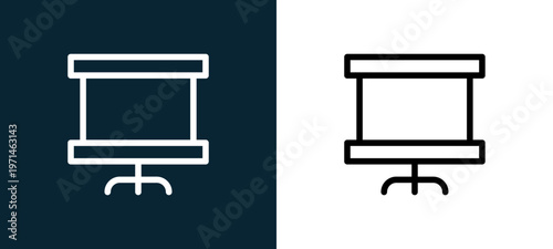 Two-color scoreboard outline icon pair in black and white, editable stroke vector illustration for web, mobile apps, UI design, branding, and print from table tennis