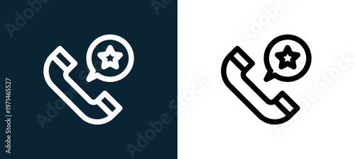 Two-color feedback outline icon pair in black and white, editable stroke vector illustration for web, mobile apps, UI design, branding, and print from take away